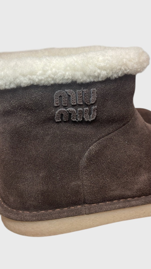 Bottines Miu Miu marron T.38