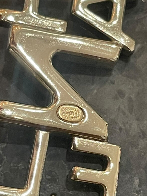 Sautoir Chanel chaine et cuir