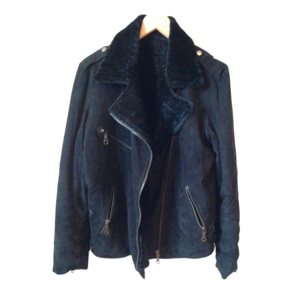 Veste Peau Lainée Noire T.38