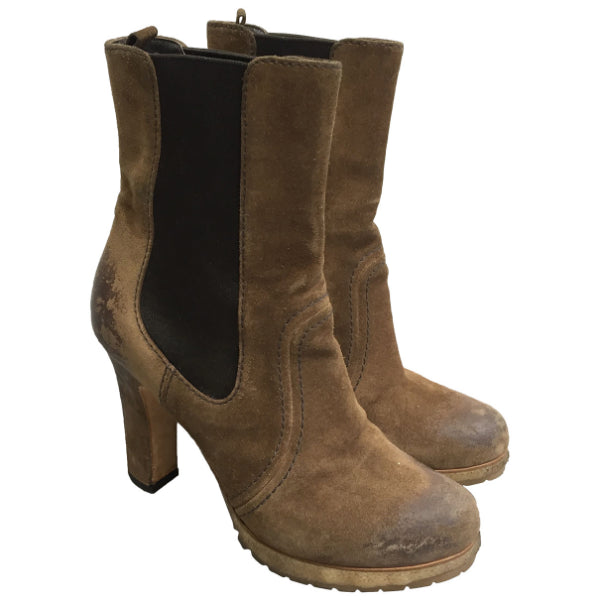Bottines Prada beige T.36,5