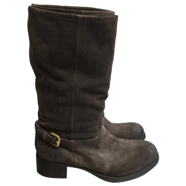 Bottes Prada marrons T.35.5