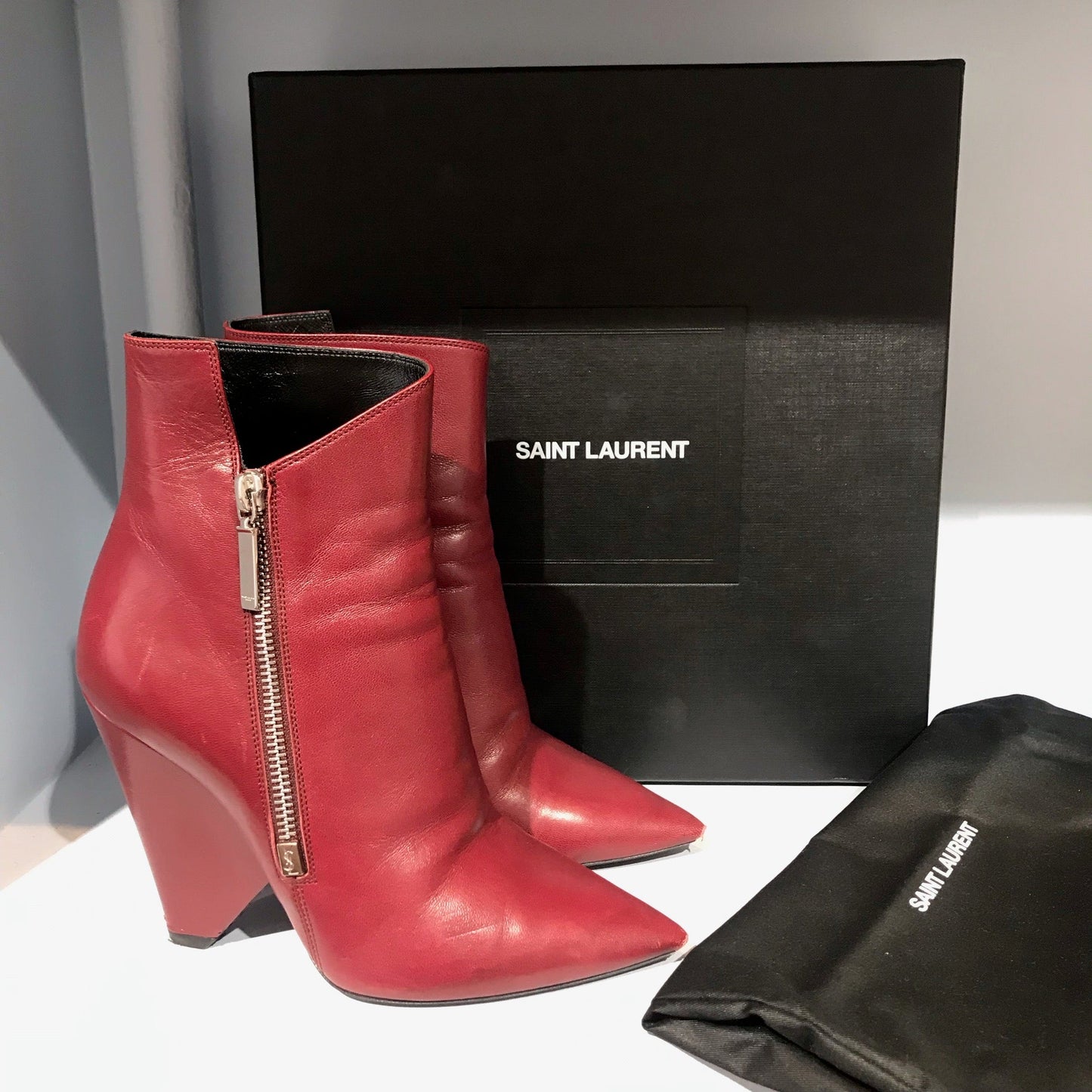 Boots Saint Laurent rouges T.36,5