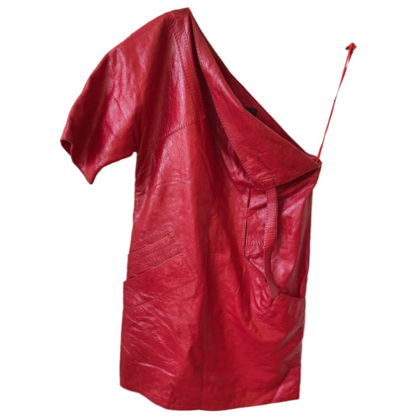 Robe Louis Vuitton en cuir T.36