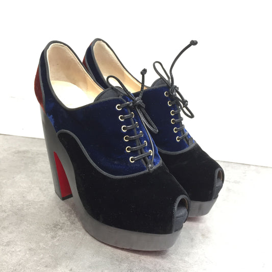 Bottines Christian Louboutin velours T.36,5