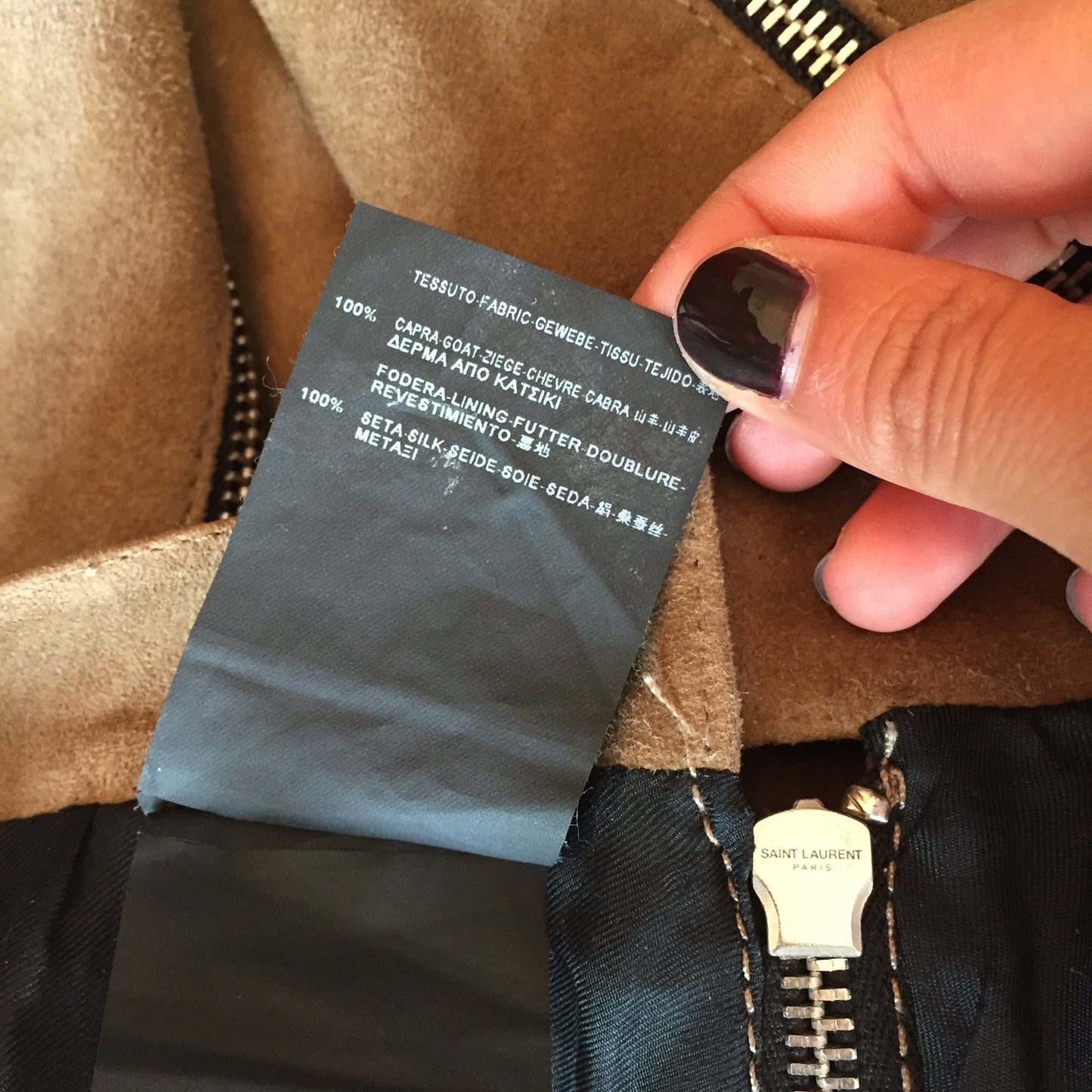 Jupe Saint Laurent en daim T.34