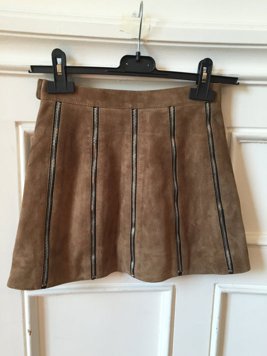 Jupe Saint Laurent en daim T.34