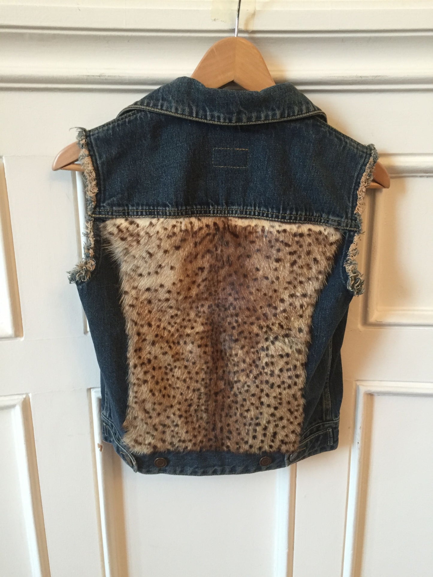 Veste Saint Laurent en jeans et fourrure T.XS