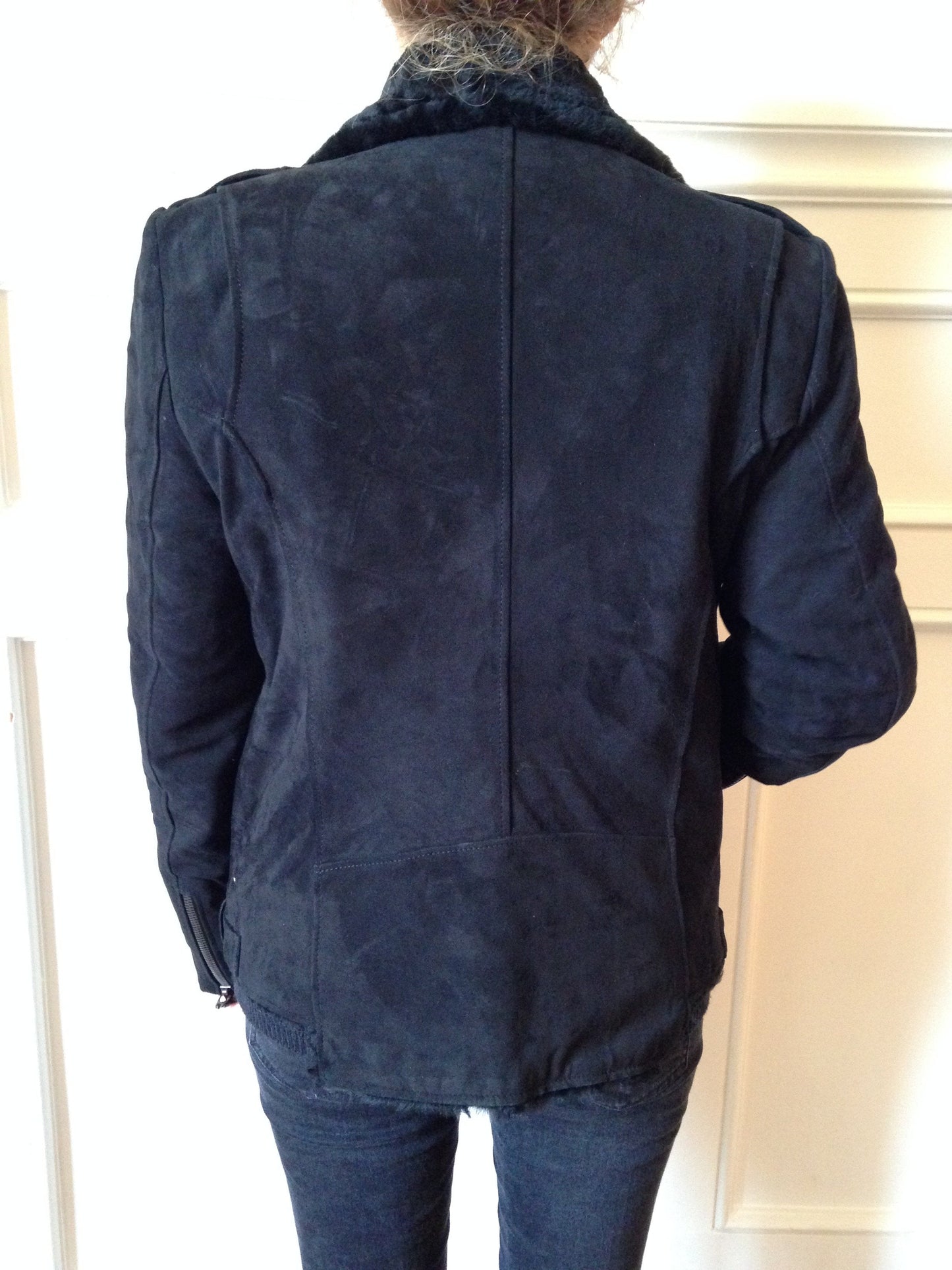 Veste Peau Lainée Noire T.38