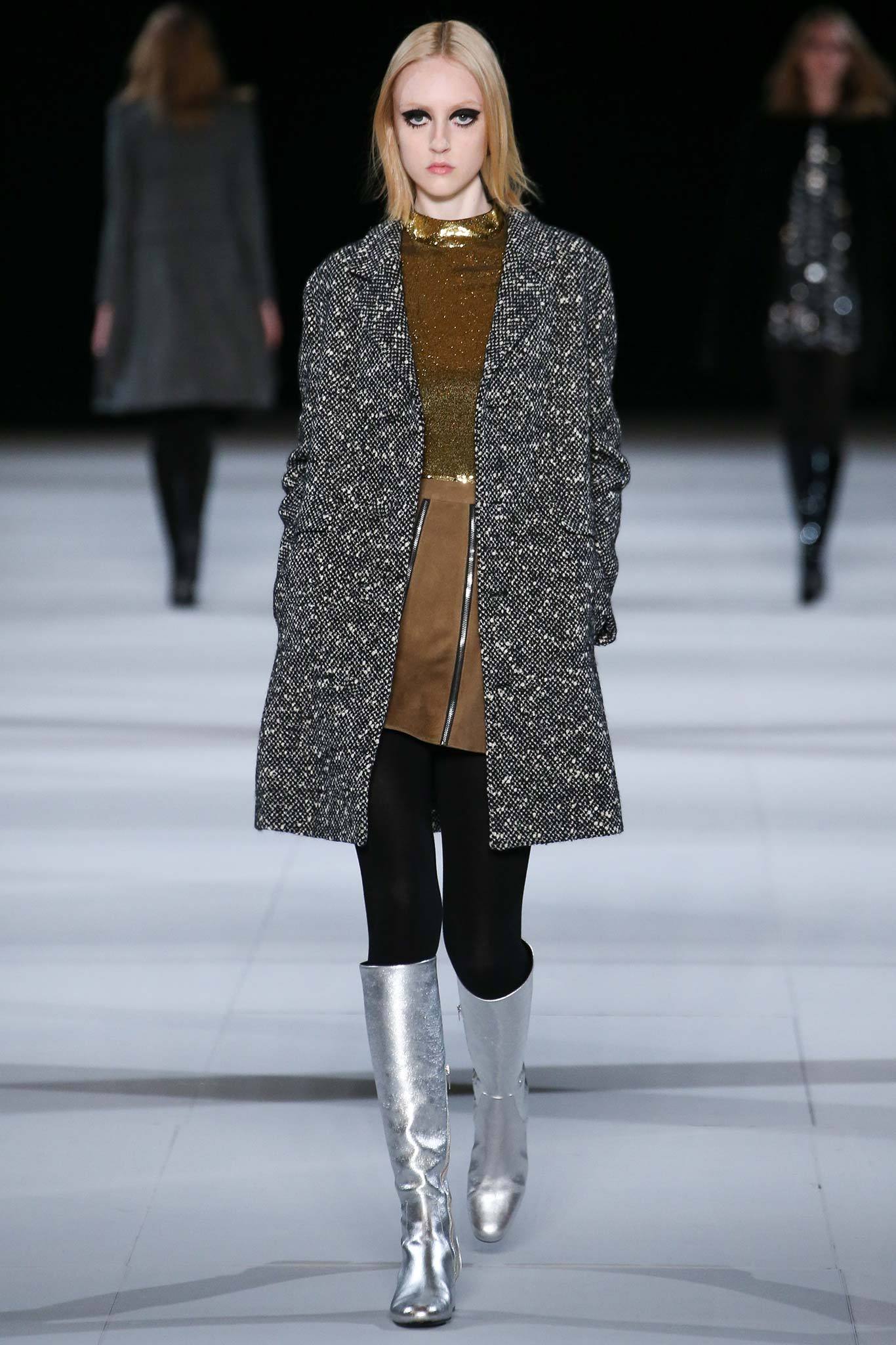 Jupe Saint Laurent en daim T.34
