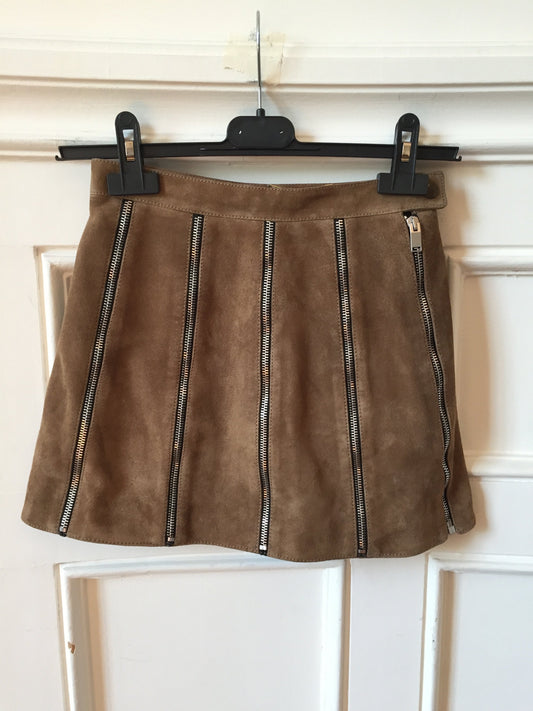 Jupe Saint Laurent en daim T.34