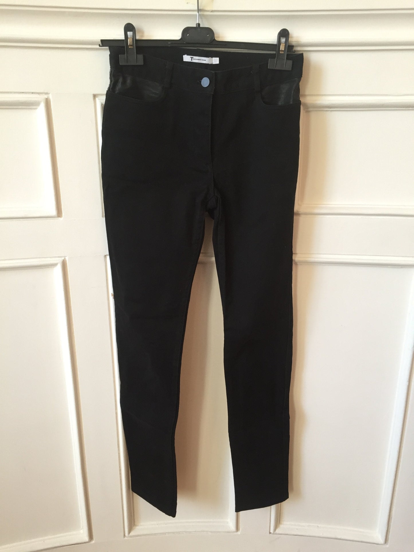 Jeans Alexander Wang noir et cuir T.26