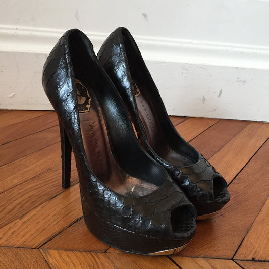Escarpins Philipp Plein en serpent T.37