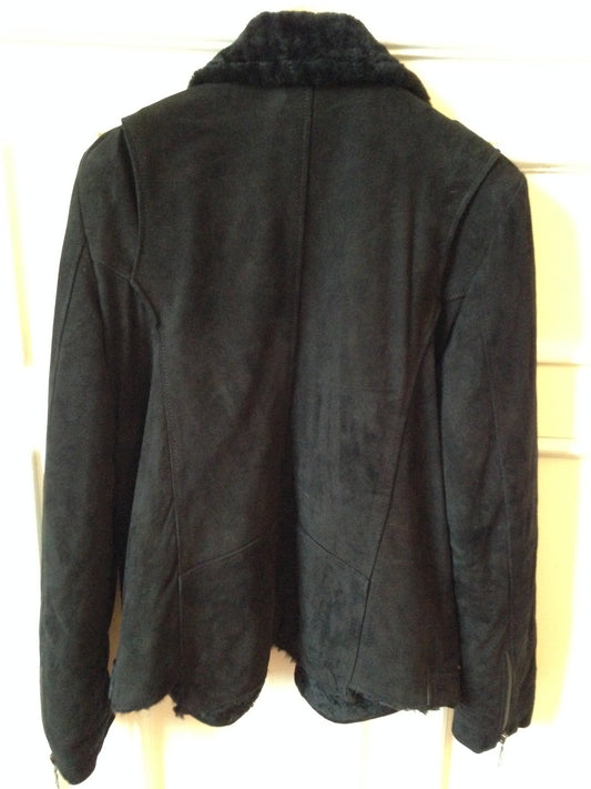 Veste Peau Lainée Noire T.38