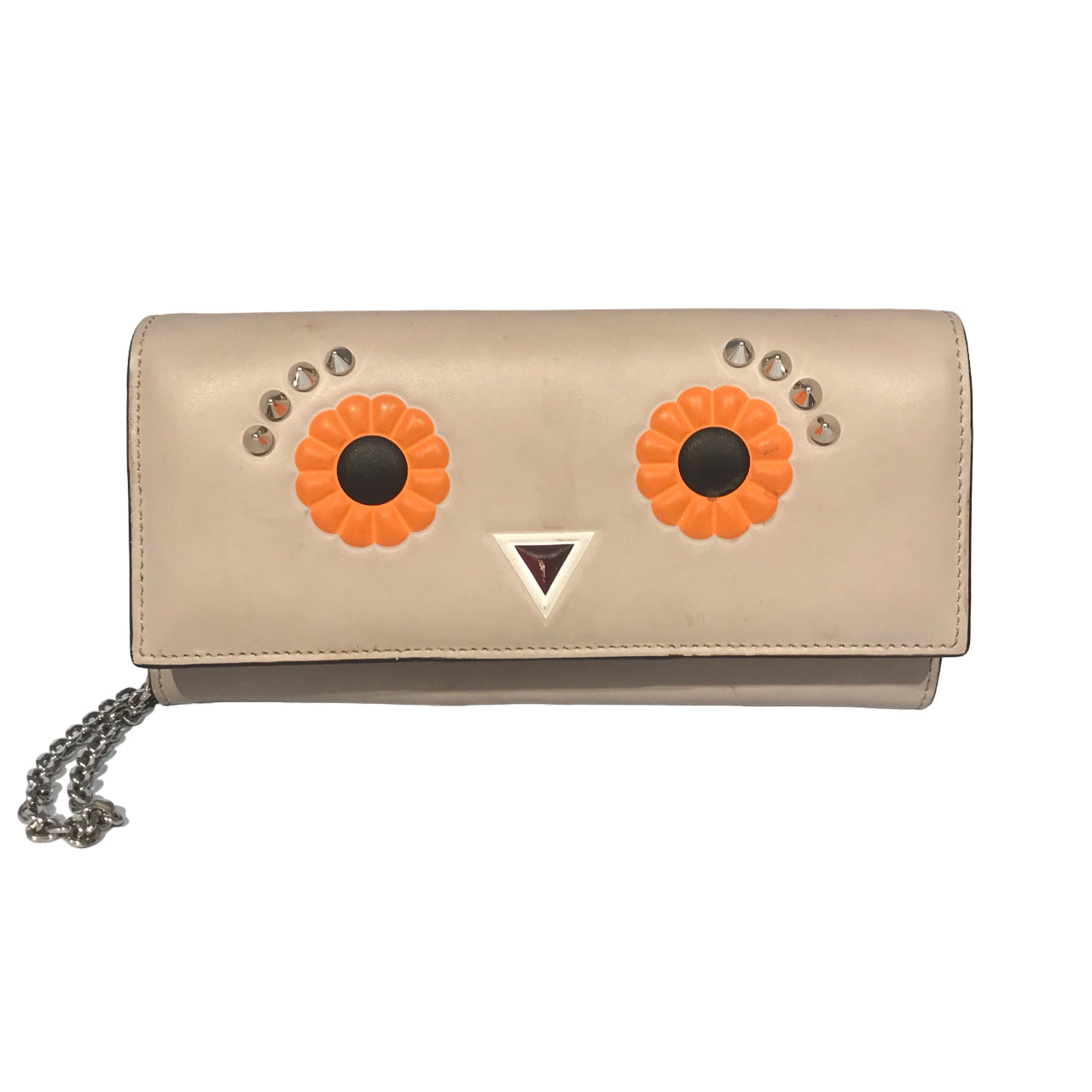 Sac portefeuille Fendi en cuir beige