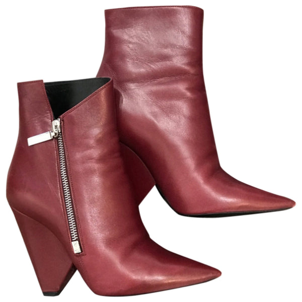 Boots Saint Laurent rouges T.36,5