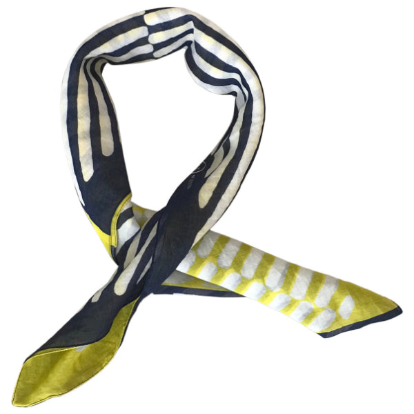 Foulard Alexander McQueen bleu et jaune