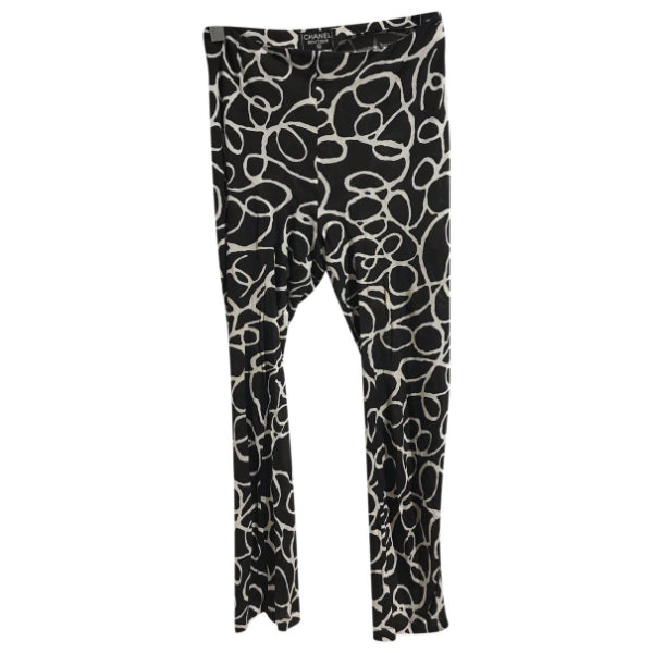 Pantalon Chanel noir imprimé T.36