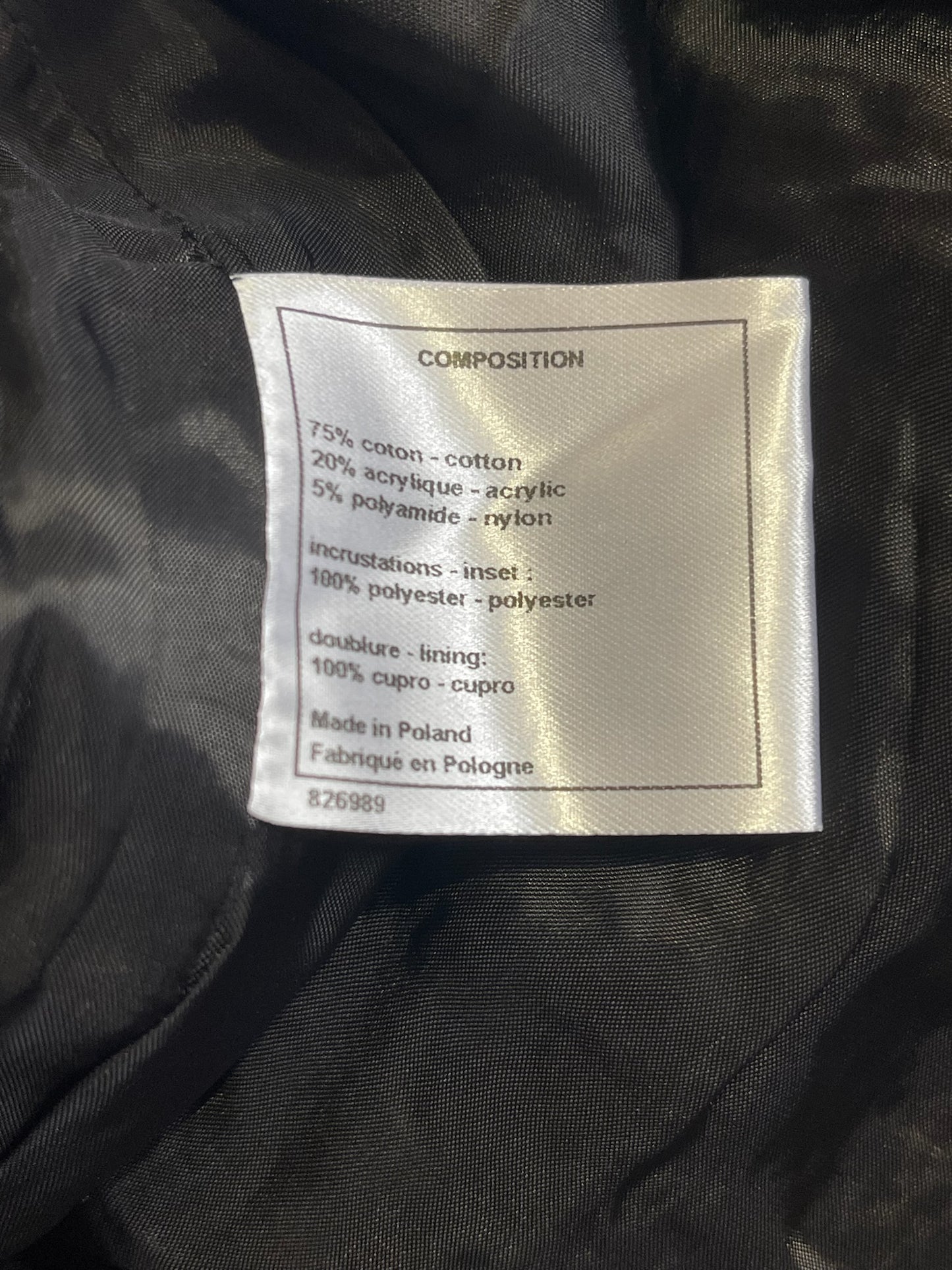 Pantalon Chanel tweed noir T.42