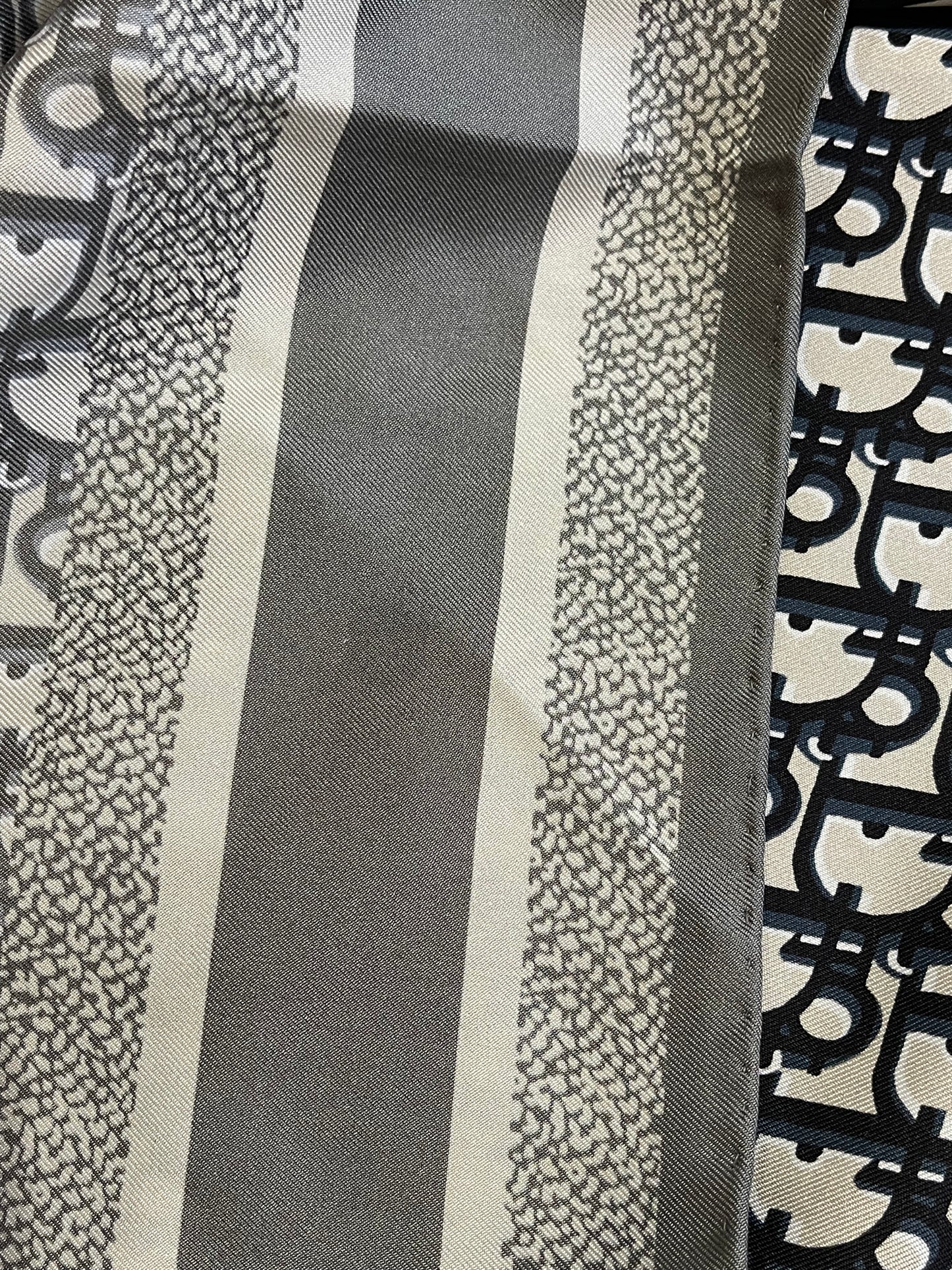 Carré Dior Oblique 90 double gris/noir