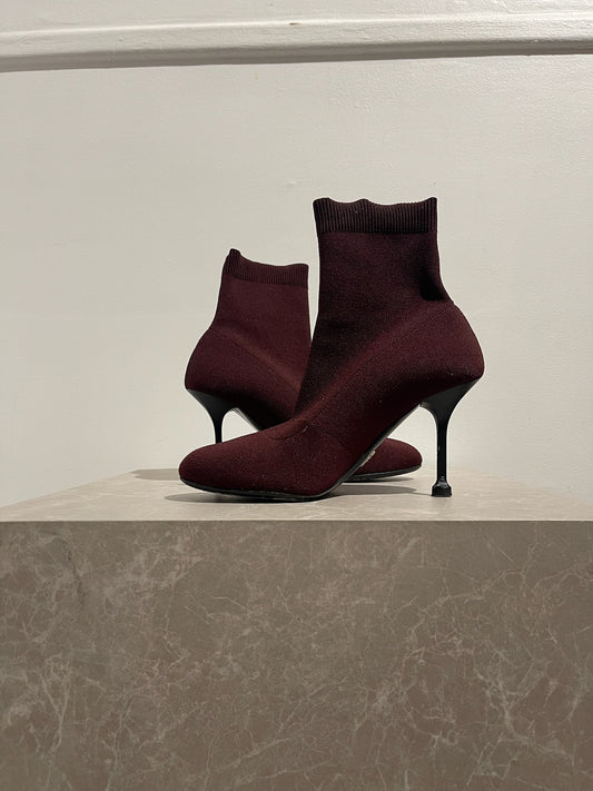 Bottines Prada bordeaux T.37