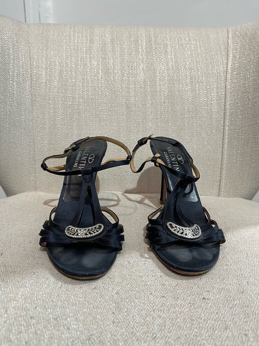 Sandales Valentino bleu marine T.38,5