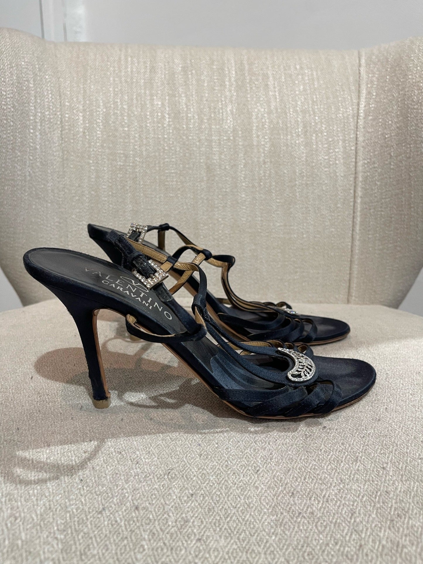 Sandales Valentino bleu marine T.38,5