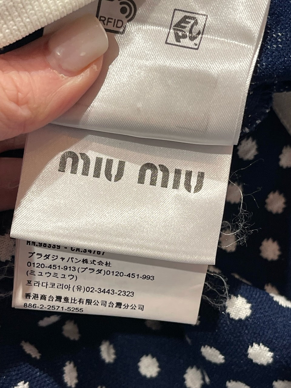 Top Miu Miu à pois T.XS