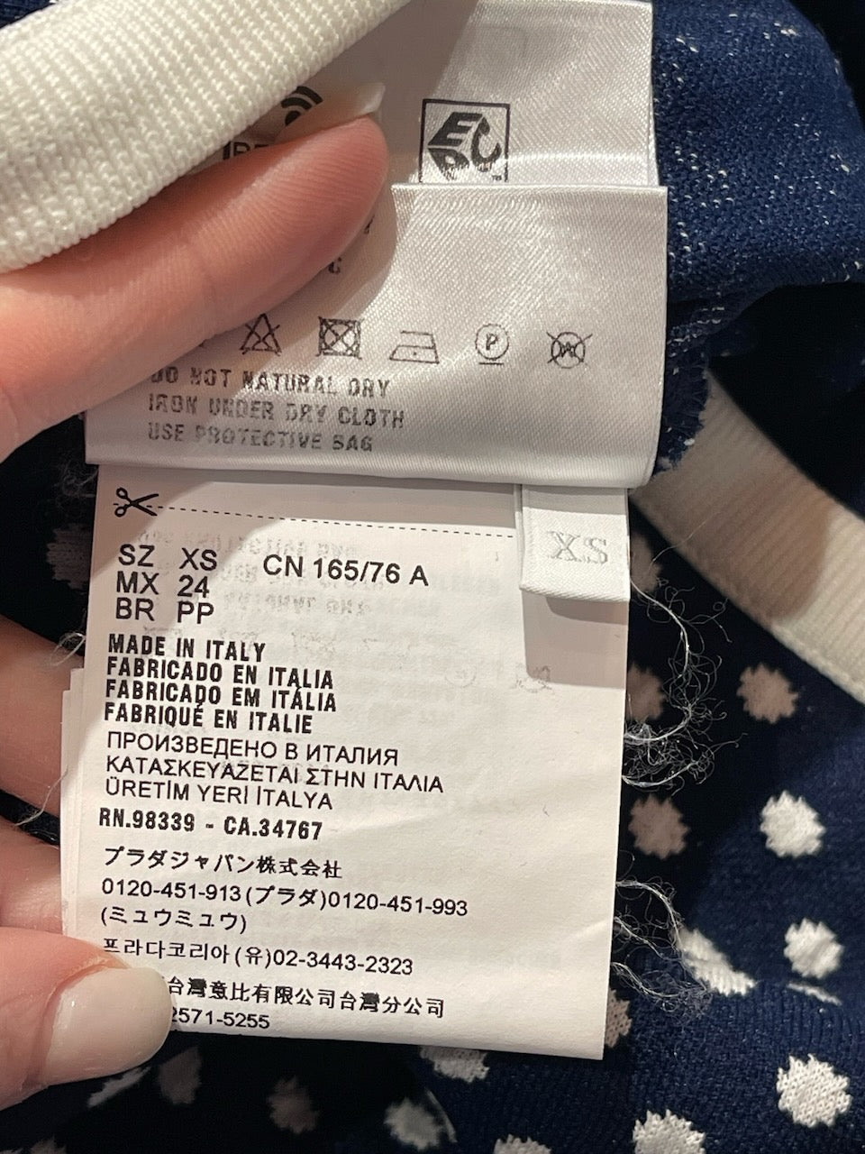 Top Miu Miu à pois T.XS