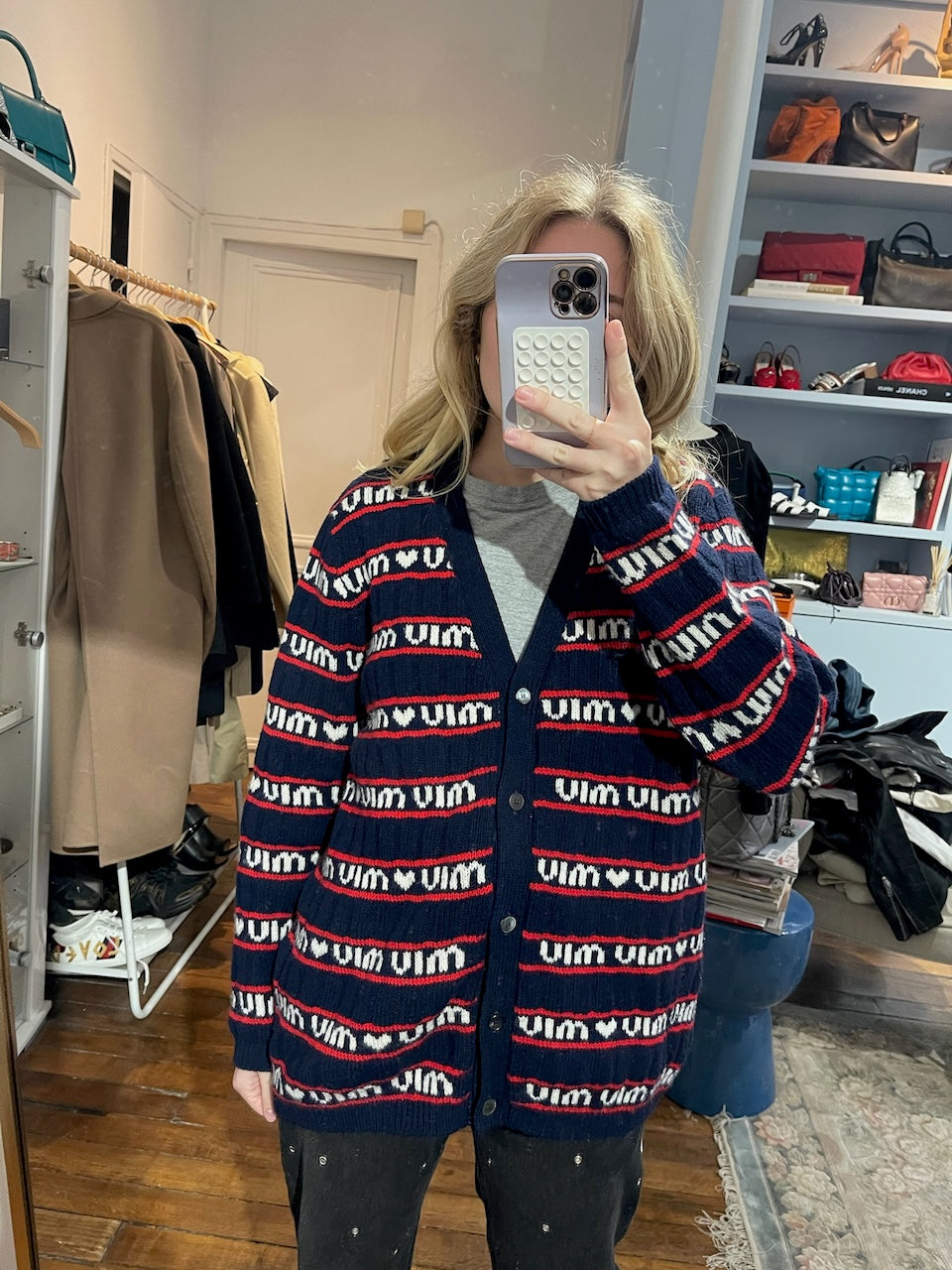 Cardigan Miu Miu bleu T.38
