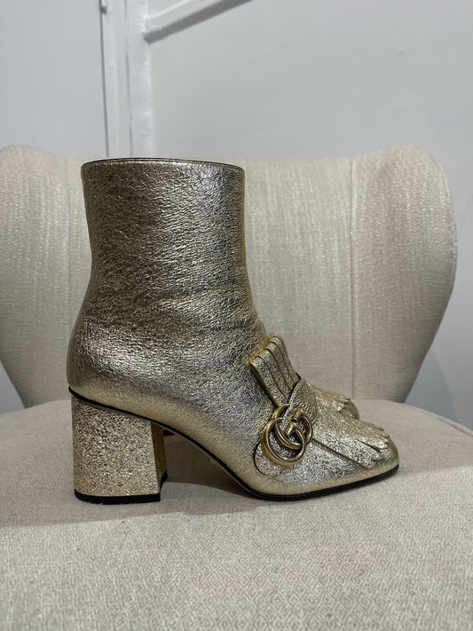 Boots Gucci Marmont dorées T.37