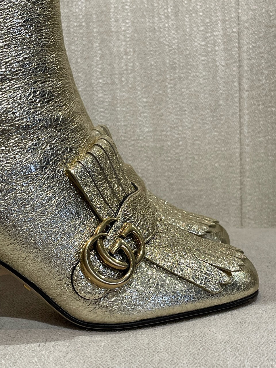 Boots Gucci Marmont dorées T.37