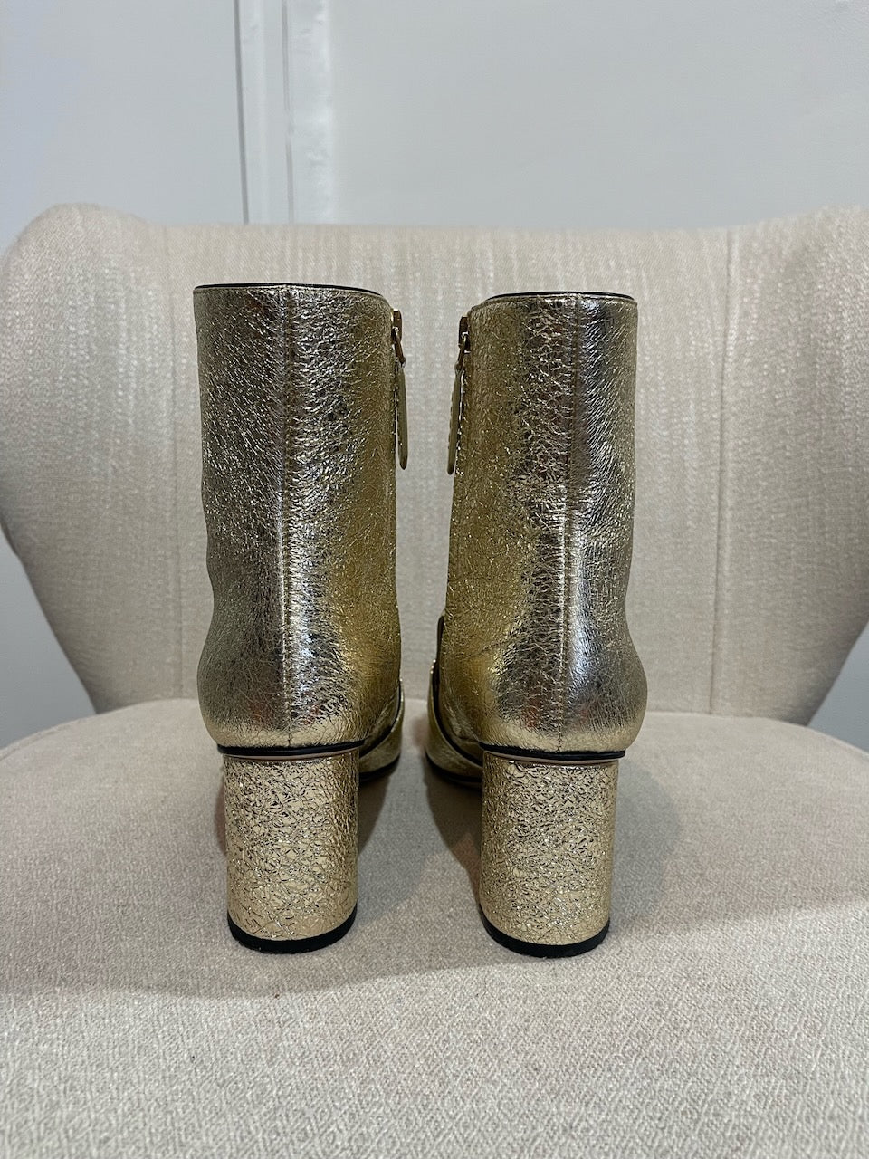 Boots Gucci Marmont dorées T.37