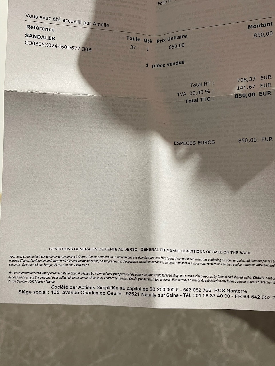 Sandales Chanel dorées T.37