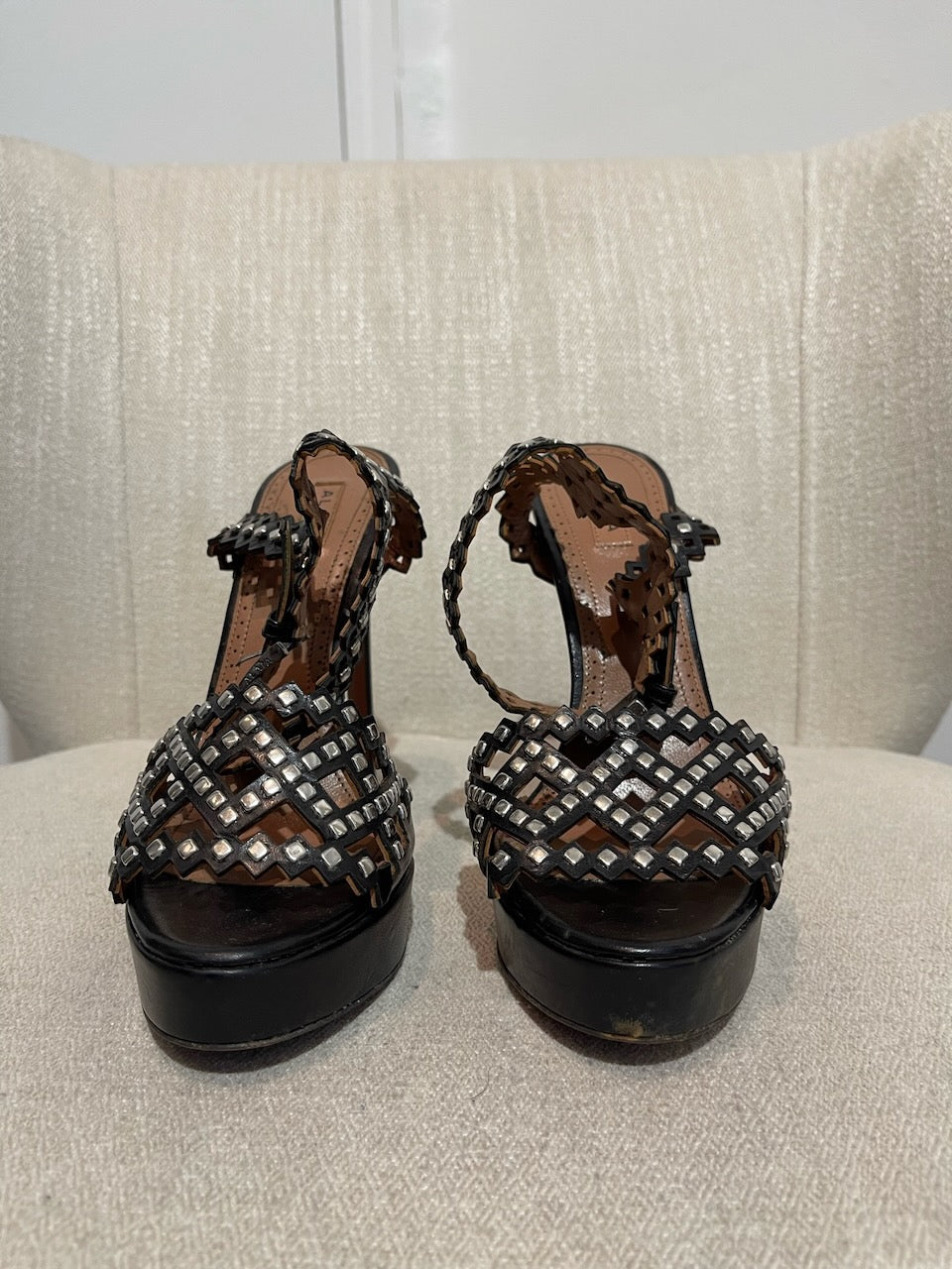Sandales Alaia Bombe noires T.37