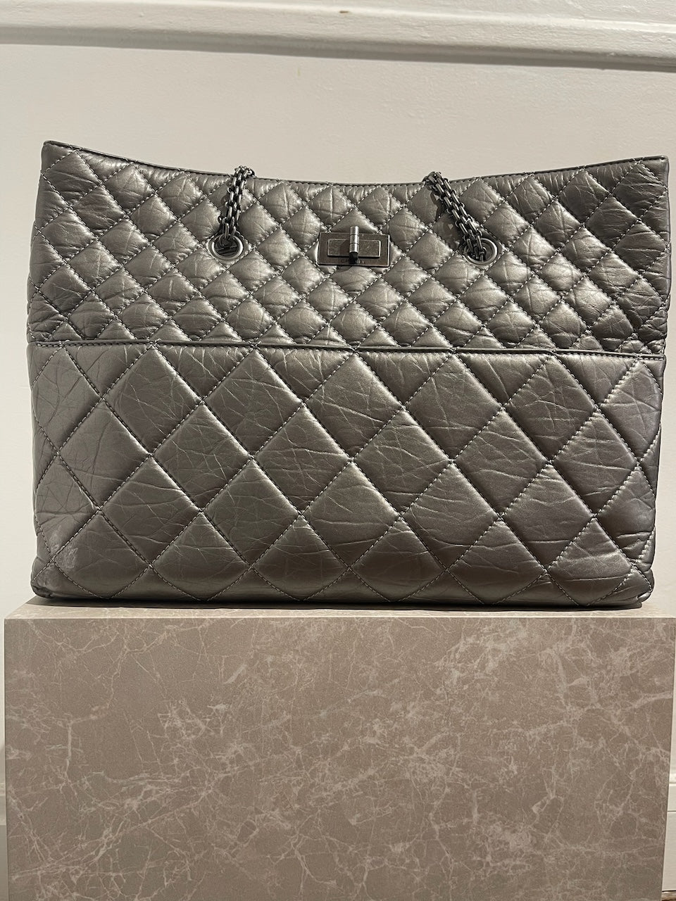 Sac cabas Chanel argent 2.55