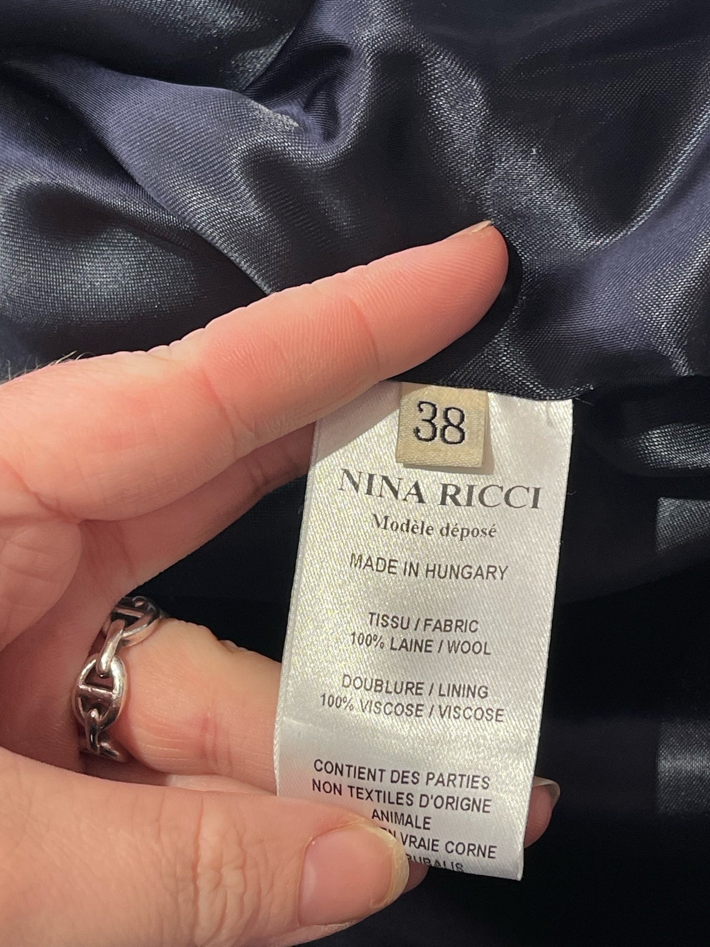 Manteau Nina Ricci bleu marine T.38