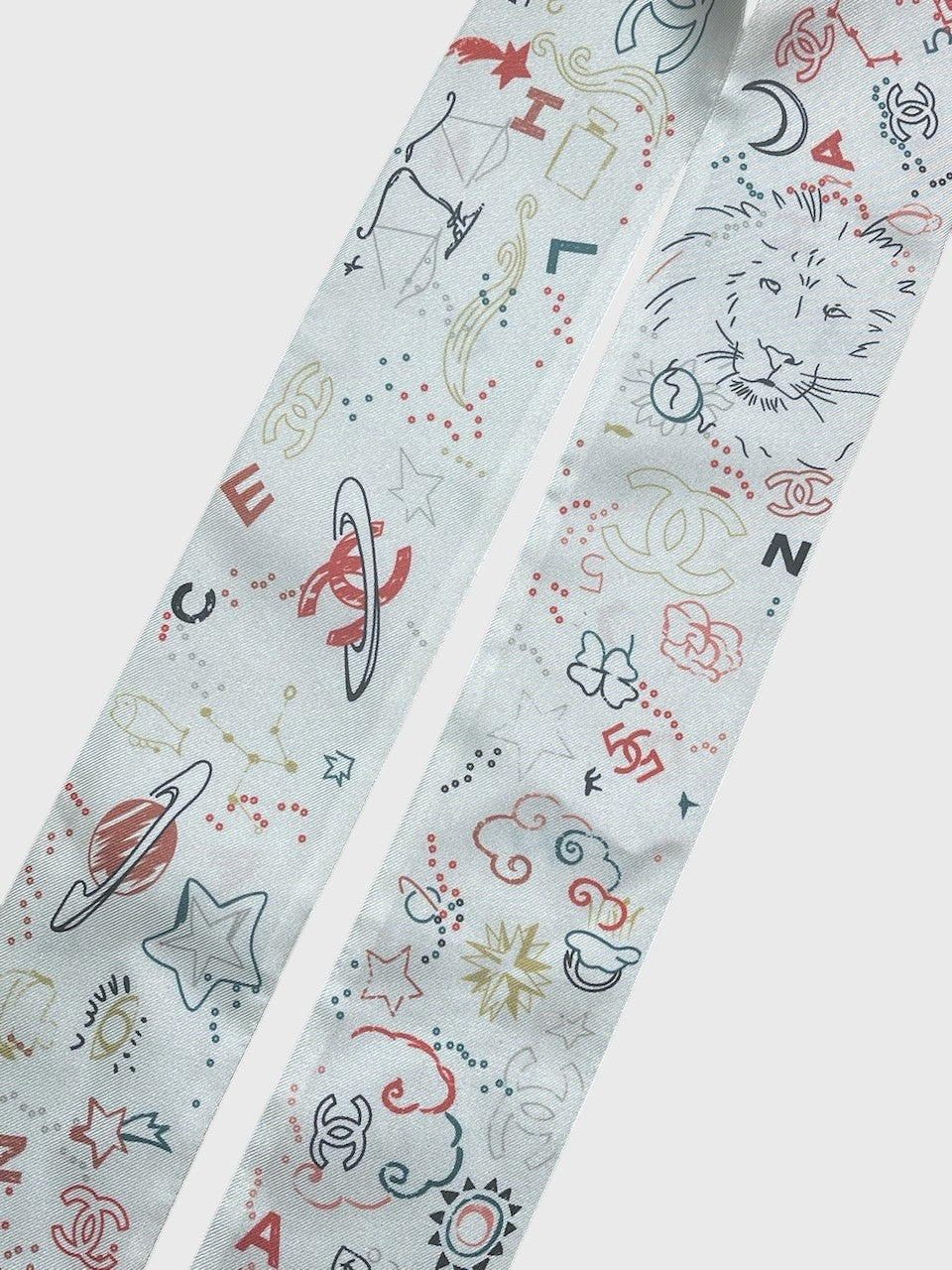 Foulard slim Chanel blanc multicolore