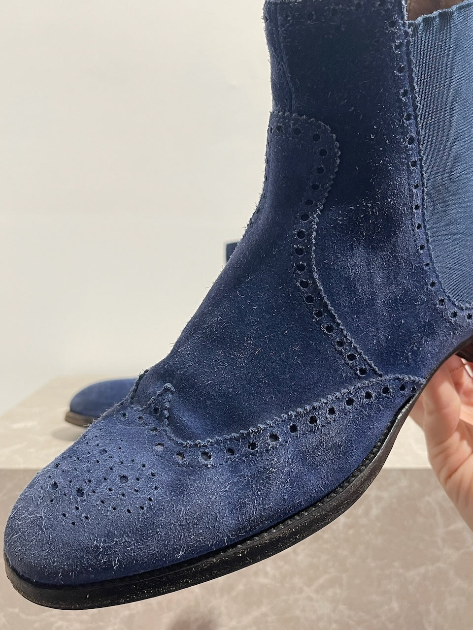 Bottines Hermes Brighton bleues T.36