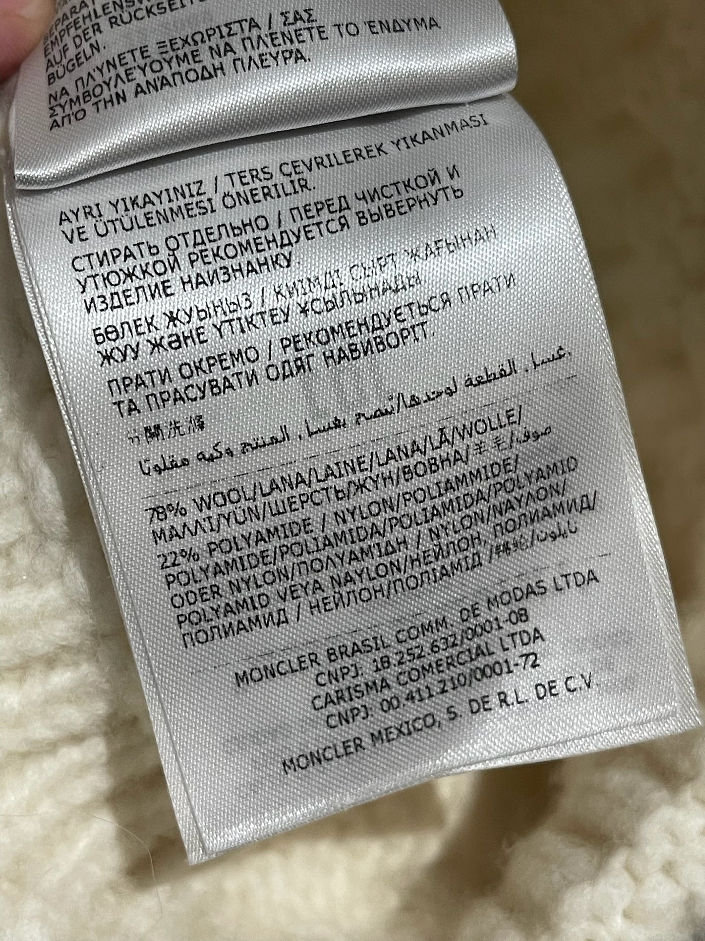 Bonnet Moncler écru