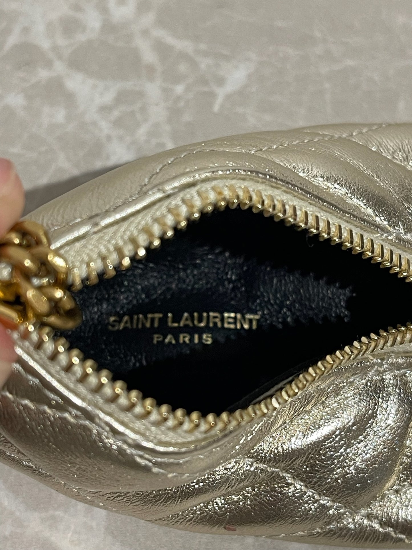 Porte-monnaie Saint Laurent doré