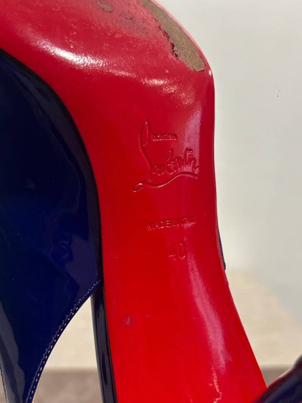 Escarpins Christian Louboutin bleus T.40