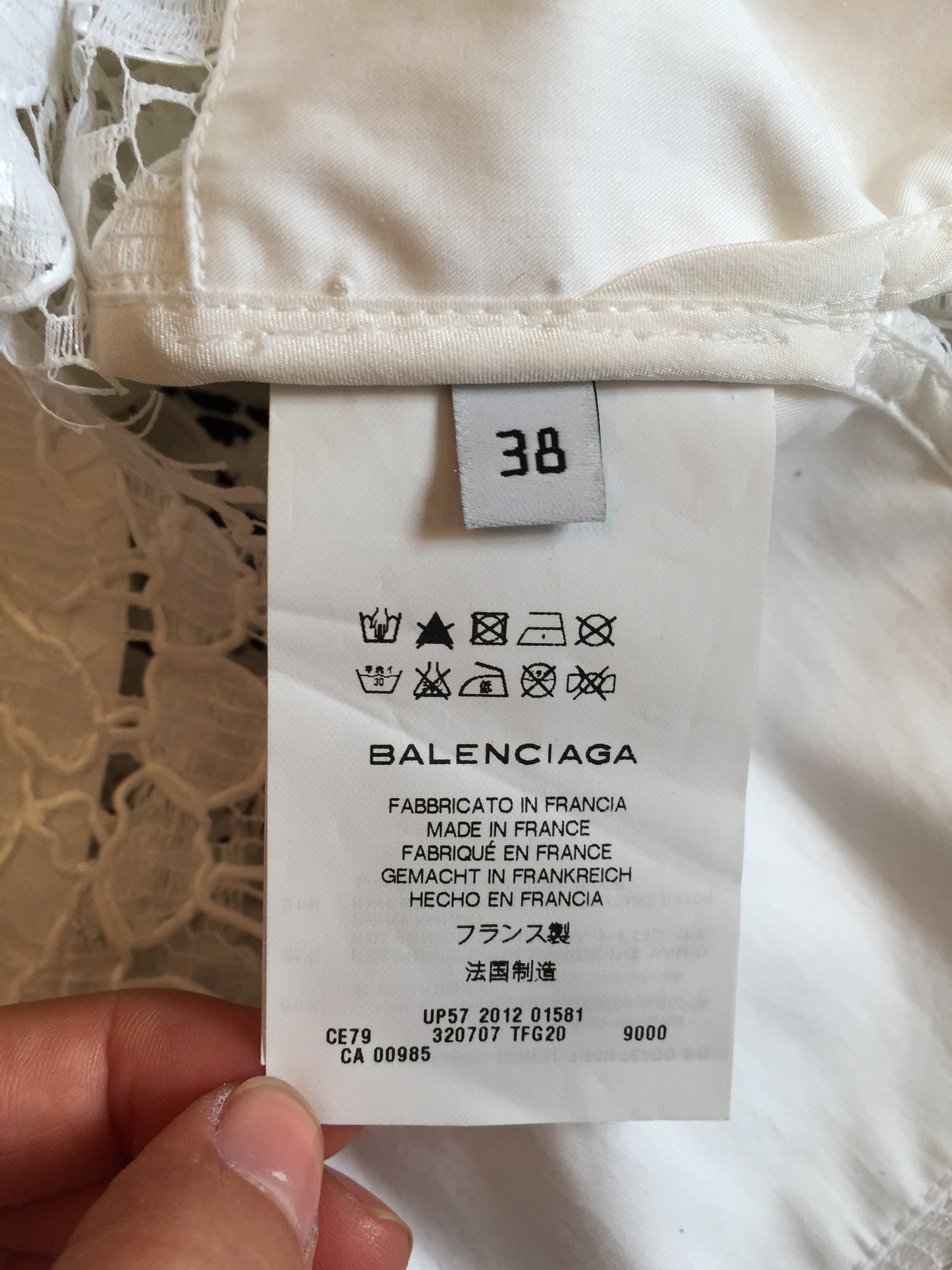 Chemise Balenciaga blanche T.38