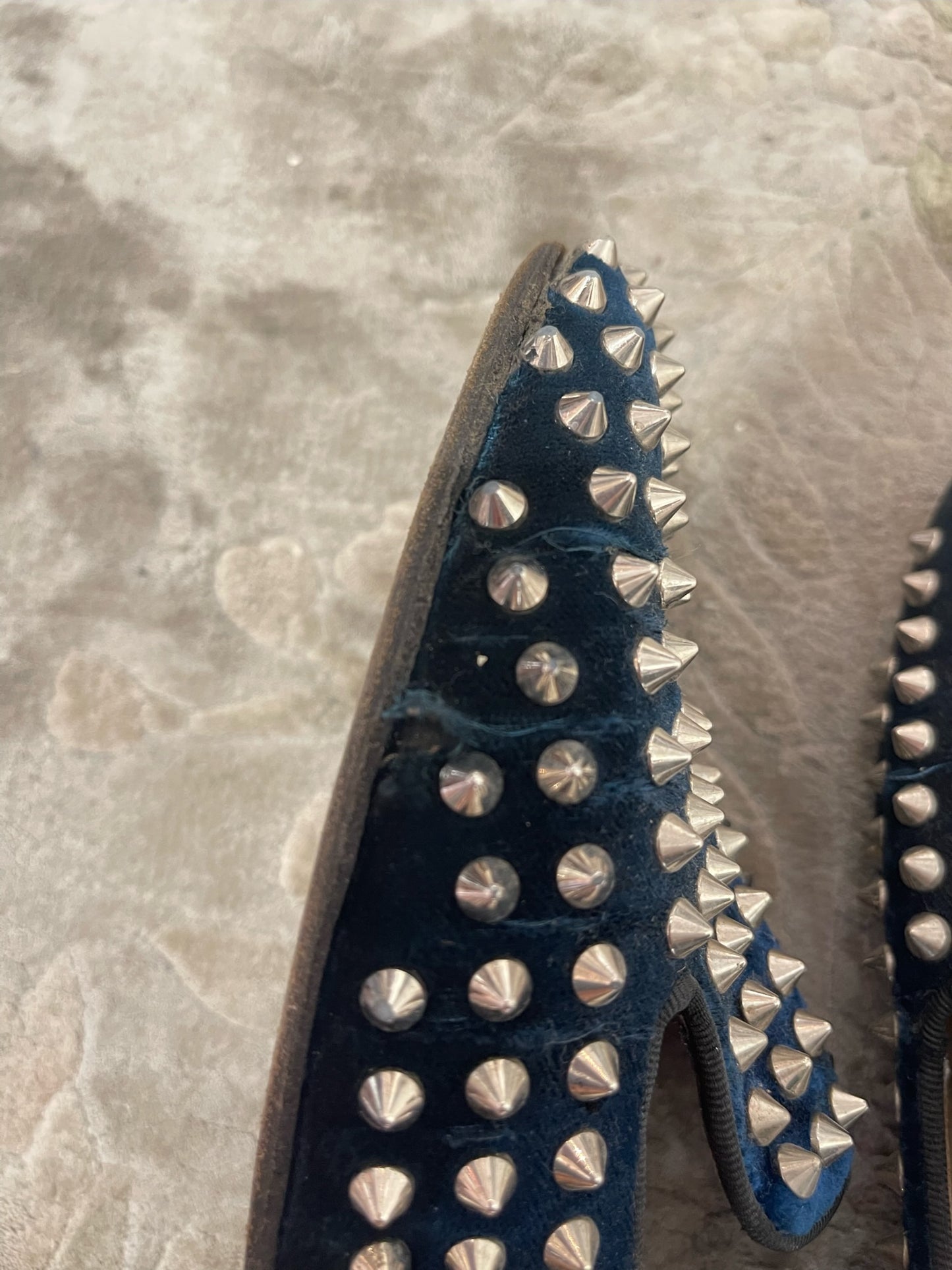 Mocassins Christian Louboutin bleus T.38,5