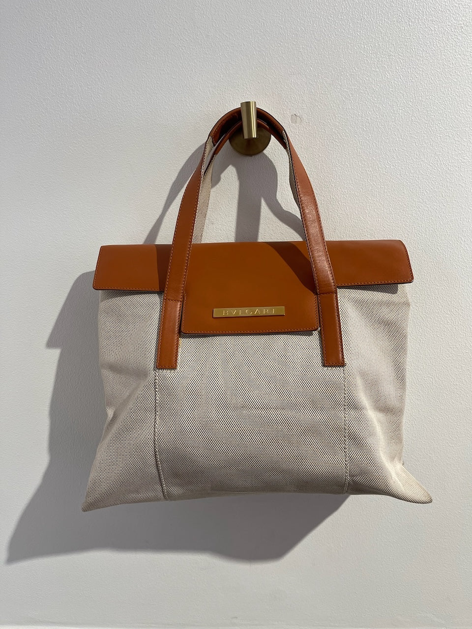Sac Bulgari toile beige