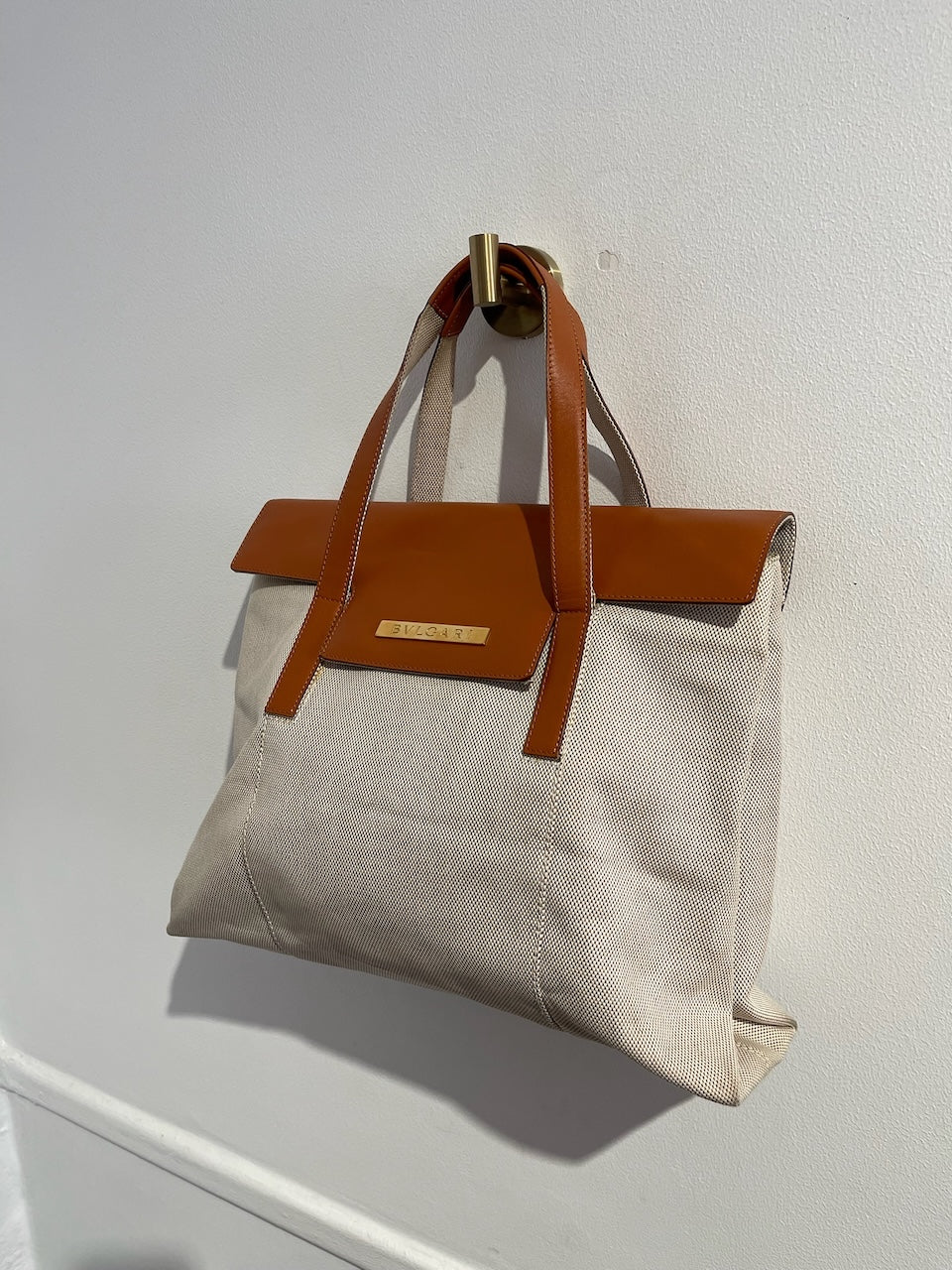 Sac Bulgari toile beige
