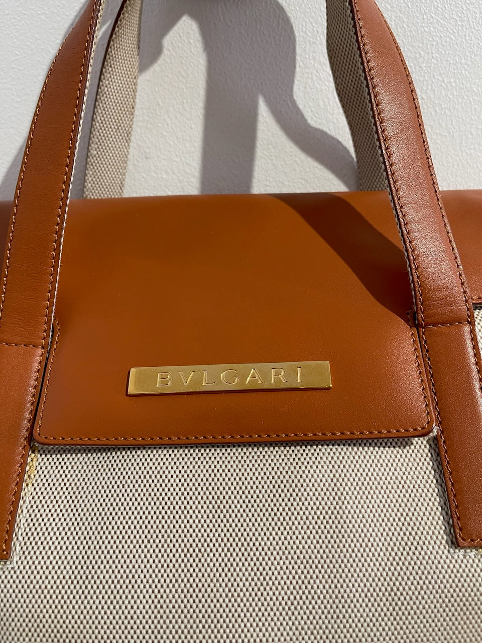 Sac Bulgari toile beige