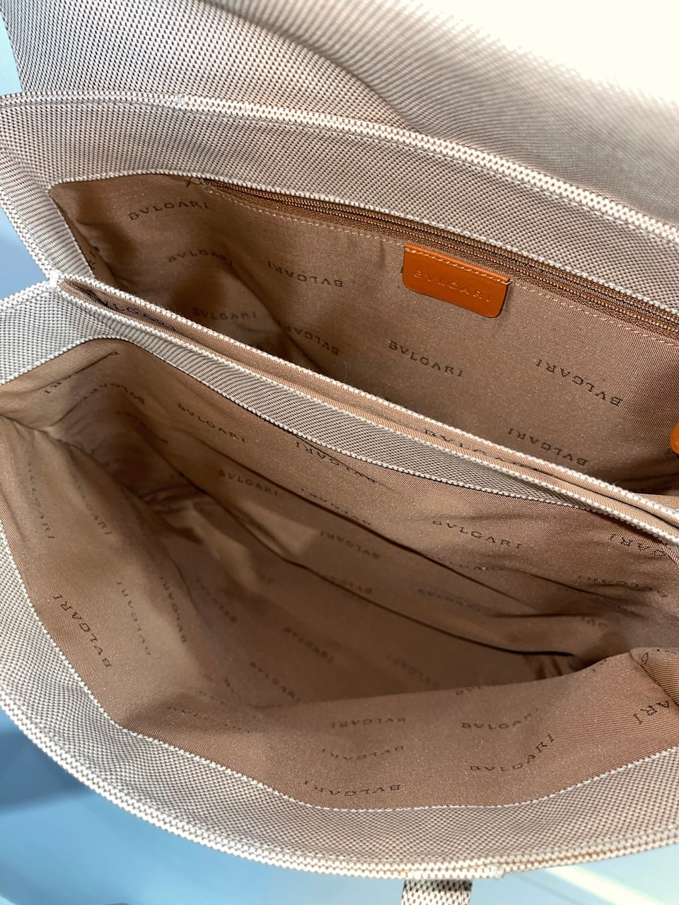 Sac Bulgari toile beige