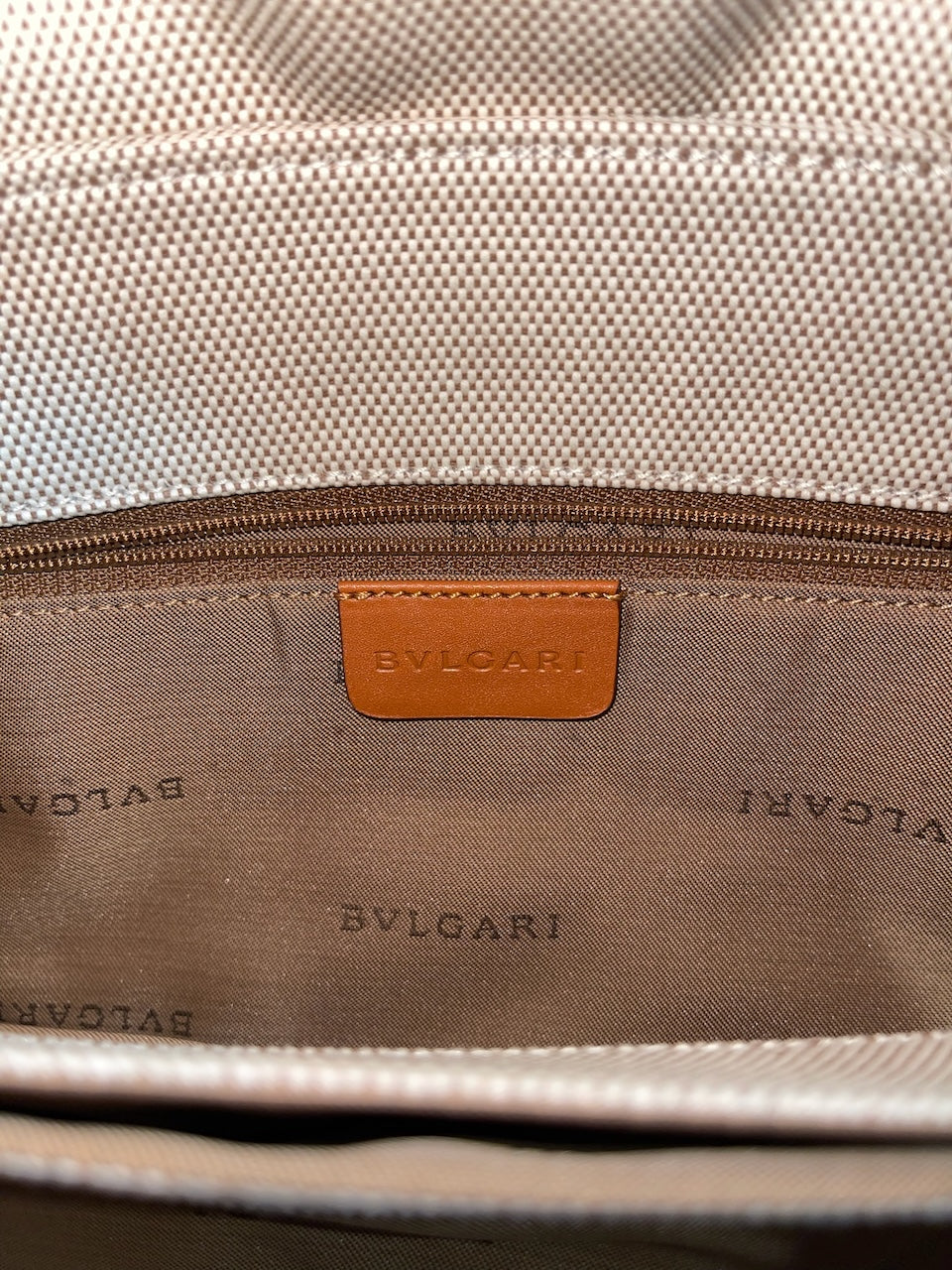 Sac Bulgari toile beige