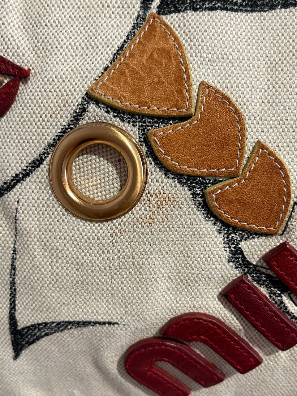 Sac Miu Miu toile beige