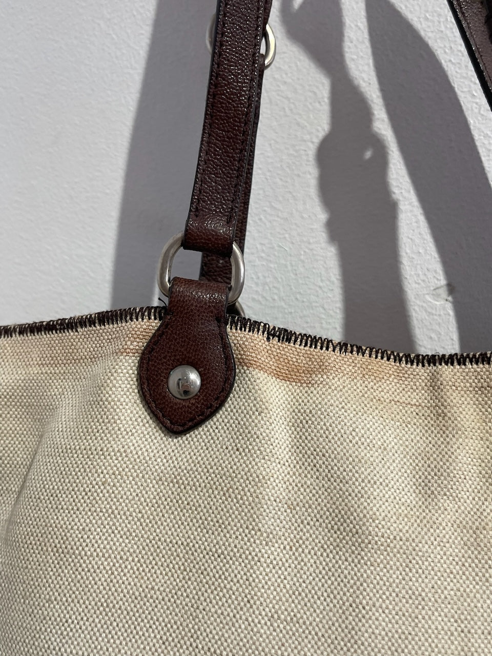 Sac Miu Miu toile beige